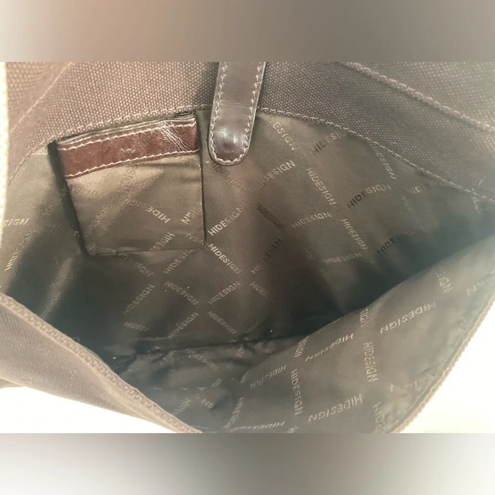 Leather Trim Laptop Bag by Hidesign
